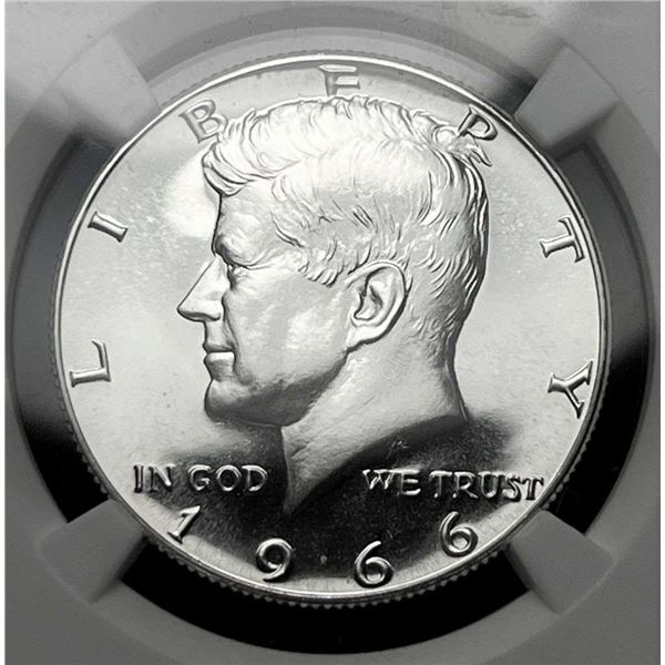 1966 SMS Kennedy 40% Silver Half Dollar NGC MS68