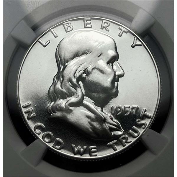 1957 Franklin Silver Half Dollar NGC PF69