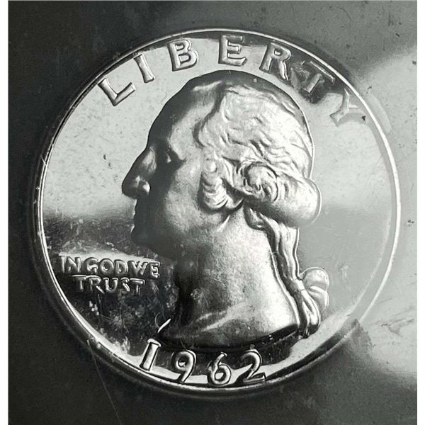 1962 Washington Silver Quarter PR70