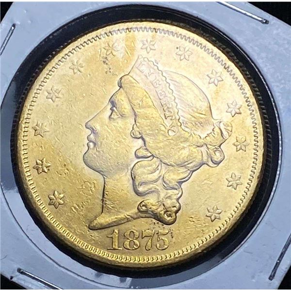 Last Minute Lot! 1875-S $20 Gold Liberty Head AU55 Detail