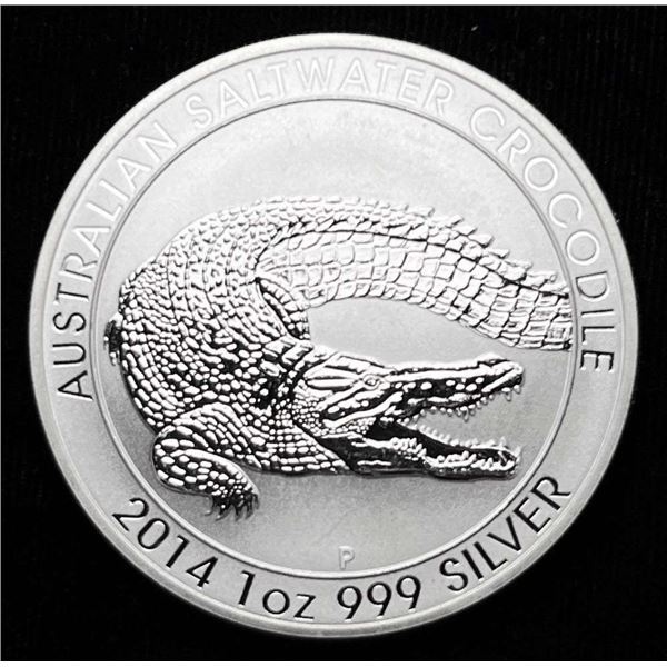2014-P Australia Saltwater Crocodile 1 ozt .999 Silver Dollar
