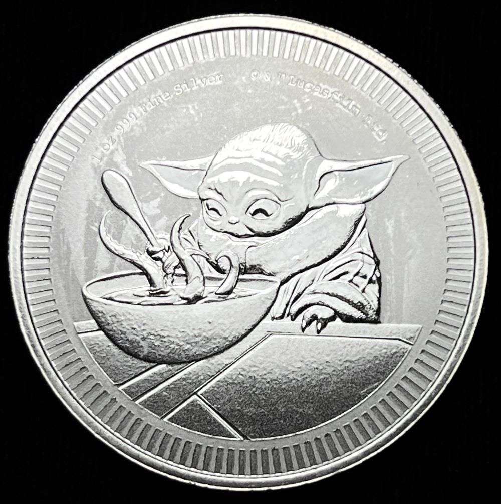 2022 Niue $2 Star Wars Grogu Baby Yoda 1 ozt .999 Silver