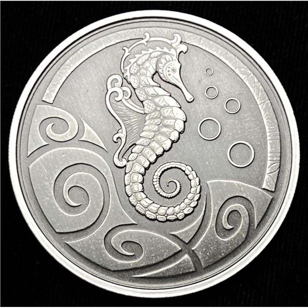 Antique 2019 Samoa "Sea Horse" 1 ozt .999 Silver 2 Tala