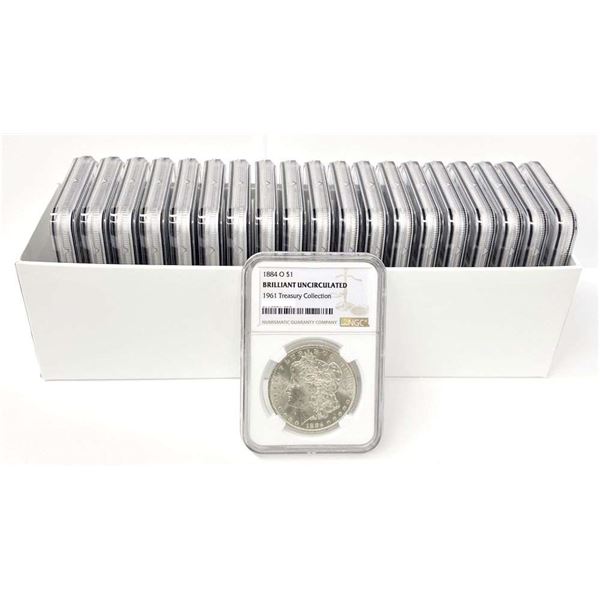 Box (20-coins) 1884/85-O Morgan Silver Dollar NGC BU