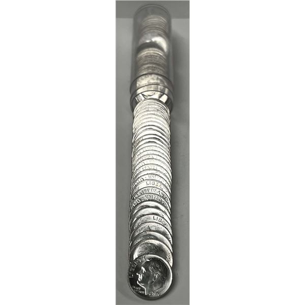 Roll (50-coins) 1960 Roosevelt Mint Condition Old Time Dimes 90% Silver
