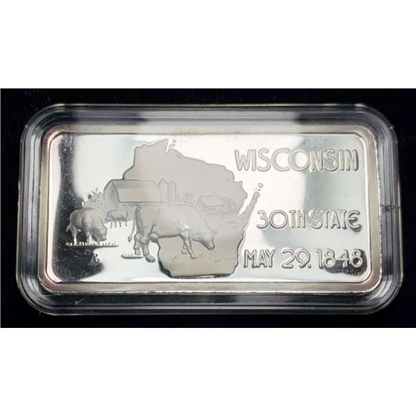 U.S. Wisconsin 30th State 1 ozt .999 Silver Bar
