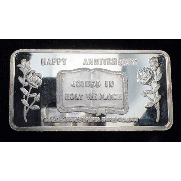 "Happy Anniversary" God's Sacred Events 1 oz .999 Silver Bar