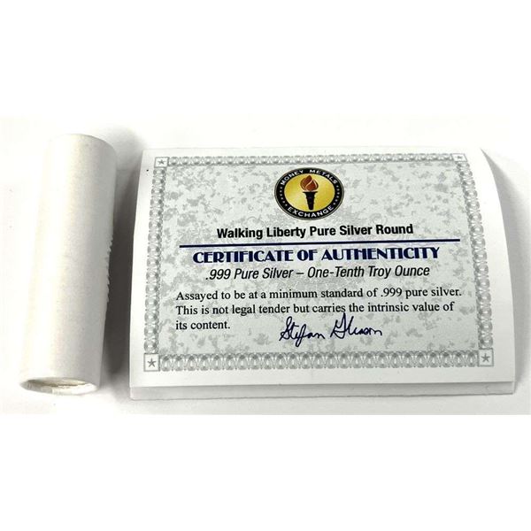 Roll (50-coins) 1/10 ozt. 999 Silver Rounds