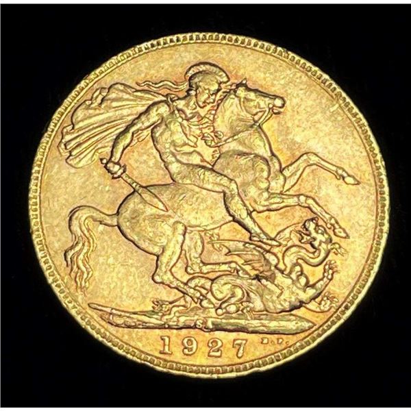 Last Minute! 1927 British Gold Sovereign .2394 AGW