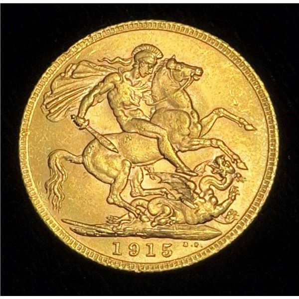 Last Minute! 1915 British Gold Sovereign .2394 AGW