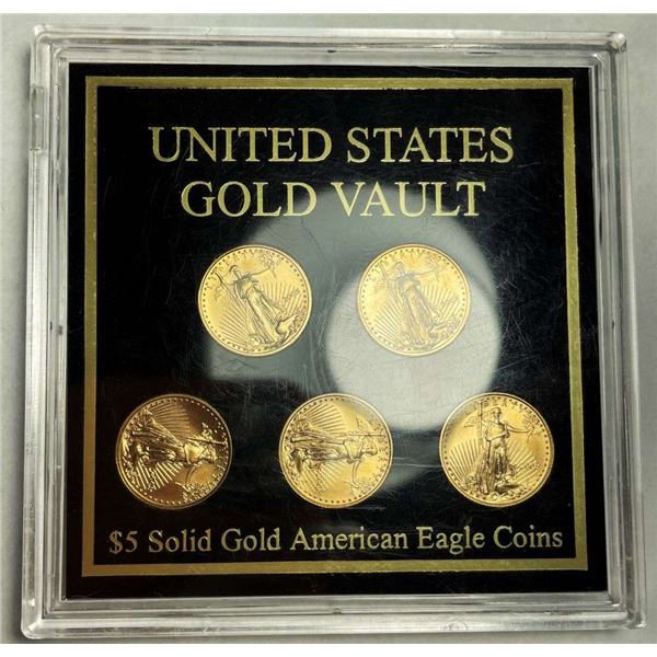 Last Minute! Set (5-coins) 2005 American Gold Eagle 1/10th ozt $5