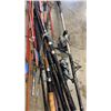 Image 2 : LOT OF FISHING RODS WITH REELS, TACKLE BOX AND CONTENTS