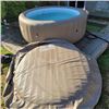 Image 1 : SALUSPA PALM SPRINGS INFLATABLE HOT TUB W COVER AND PUMP, PUMP WORKS, NEEDS ONE WAY AIR VALVE TO HOL