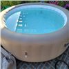 Image 2 : SALUSPA PALM SPRINGS INFLATABLE HOT TUB W COVER AND PUMP, PUMP WORKS, NEEDS ONE WAY AIR VALVE TO HOL