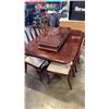 Image 2 : DOUBLE PEDESTAL DINING TABLE WITH 2 LEAVES AND 6 CHAIRS