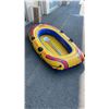 Image 1 : INFLATABLE RAFT WITH PADDLES NEEDS 2 ONE WAY AIR PLUGS TO HOLD AIR