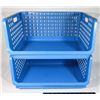 Image 1 : TWO BLUE STACKING STORAGE CONTAINERS