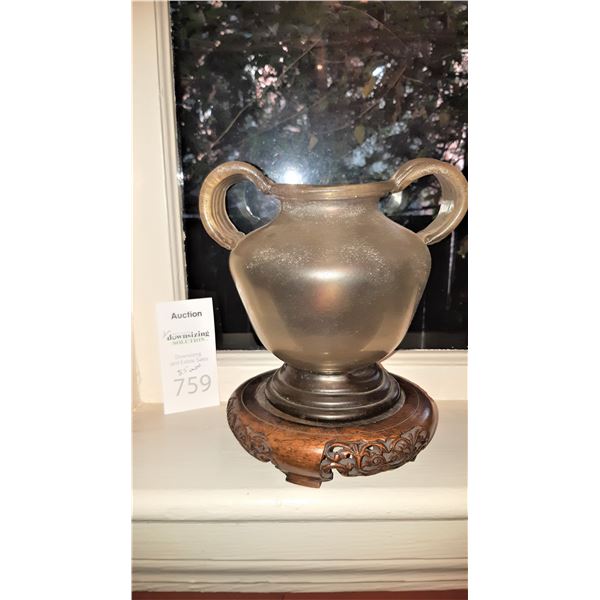 Antique Glass Vase Cat A