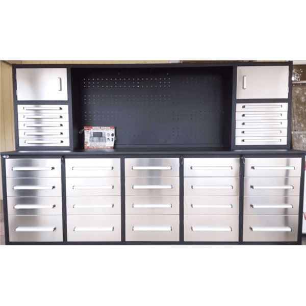 2023 Steelman 10' Stainless Steel Workbench w/Upper Cabinets-Unused