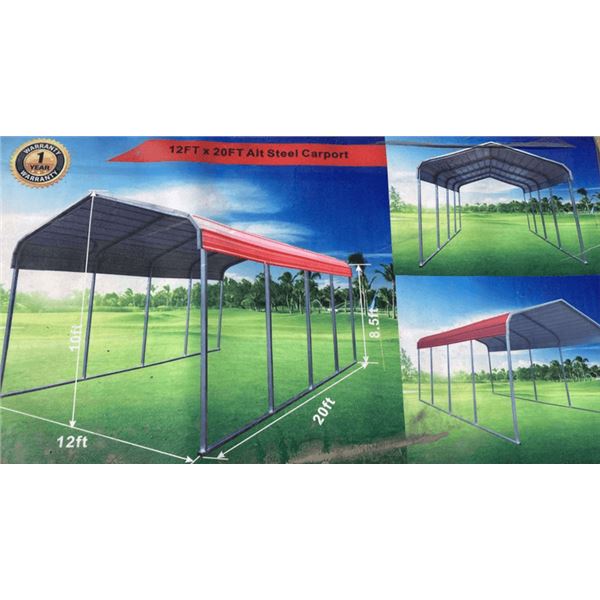 2023 Golden Mountain 12' x 20' Steel Carport-Unused