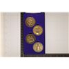 Image 1 : 4 BICENTENNIAL 1 1/2" BRONZE MEDALS. UNC IN BLUE