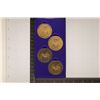 Image 2 : 4 BICENTENNIAL 1 1/2" BRONZE MEDALS. UNC IN BLUE