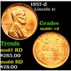 1957-d Lincoln Cent 1c Grades GEM++ RD