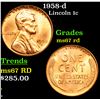 1958-d Lincoln Cent 1c Grades GEM++ Unc RD