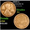Image 1 : 1915-s Lincoln Cent 1c Grades f+