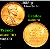Image 1 : 1958-p Lincoln Cent 1c Grades GEM+ Unc RD