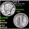 Image 1 : 1928-d Mercury Dime 10c Grades vf+