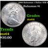 Image 1 : 1966 Bahamas 1 Dollar KM 8 Grades Choice Unc