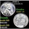 Image 1 : 1943-s Lincoln Cent 1c Grades Gem+ Unc RD
