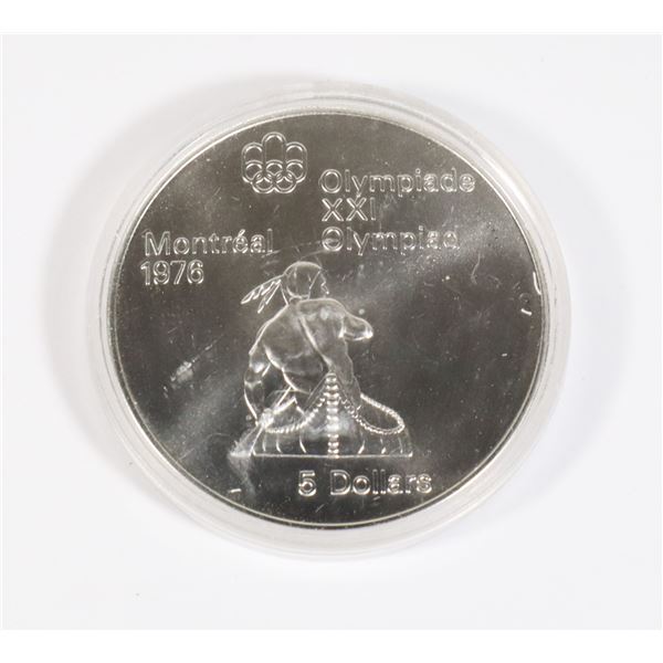 1986 $5 MONTREAL OLYMPIC OLYMPIC CANOE SILVER