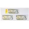 Image 1 : THREE SEQUENTIAL $1 BAL2014952,  BAL2014953,  BAL2...