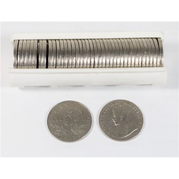 ONE ROLL 1928 KING GEORGE V NICKELS VARIOUS