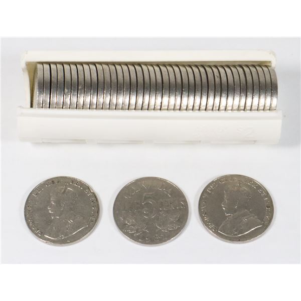 ONE ROLL 1931 KING GEORGE V 5 CENT MIXED GRADES