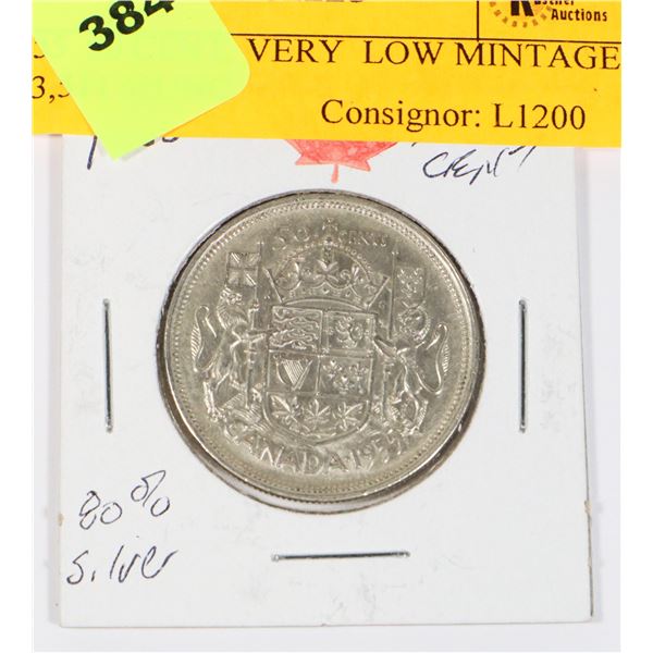 1955  50 CENT VERY LOW MINTAGE  753,511 @UNC