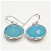 SILVER CHALCEDONY EARRINGS (~WEIGHT 7.28G)