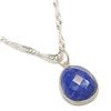 Image 2 : SILVER LAPIS LAZULI NECKLACE (~LENGTH 16INCHES)