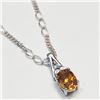 Image 2 : SILVER CITRINE DIAMOND NECKLACE