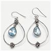 Image 1 : SILVER BLUE TOPAZ EARRINGS (~WEIGHT 7.31G)