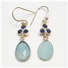 Image 1 : SILVER CHALCEDONY LAPIS LAZULI EARRINGS