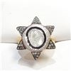 Image 1 : SILVER DIAMOND(0.65CT) GOLD PLATED RING (~SIZE 7)