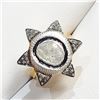 Image 2 : SILVER DIAMOND(0.65CT) GOLD PLATED RING (~SIZE 7)