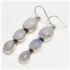 Image 2 : SILVER MOONSTONE EARRINGS (~WEIGHT 9.78G)