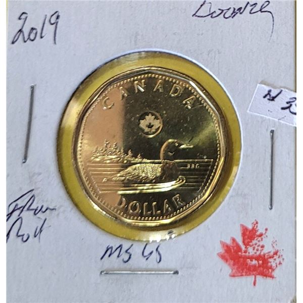 2019 LOONIE FROM ROLL MS-65 LOOK CLOSELY AT COIN