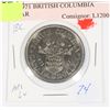 Image 1 : 1871-1971 BRITISH COLUMBIA DOLLAR