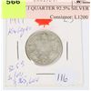 Image 1 : 1917 W.W.I QUARTER 92.5% SILVER