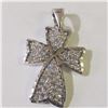 Image 1 : 10K WHITE GOLD CZ CROSS PENDANT(~WEIGHT 1.7G)